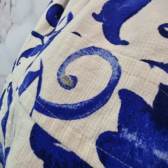 Eliza J Dress Women 8 Medium Floral White Blue Sheath A Line Pleated Tank Flare - Picture 11 of 12